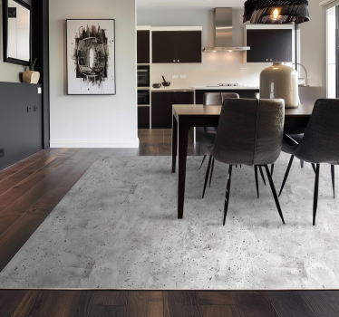 Grijs betoneffect vinyl tapijt eetkamer - TenStickers