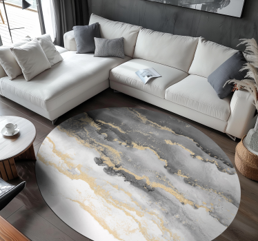 Grijs met gouden details marmeren vinyl tapijt - TenStickers
