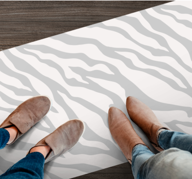 Grijze zebrastrepen vinyl vloerkleed dierenprint - TenStickers