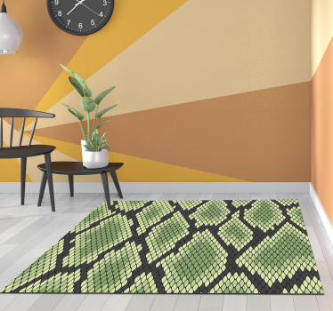 Groen vinyl slangenhuid tapijt met dierenprint - TenStickers