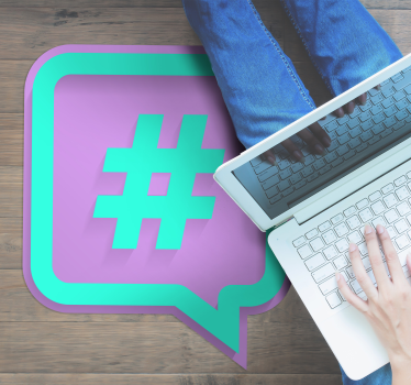 Hashtag tekstballon vinyl tapijt zinnen en teksten - TenStickers