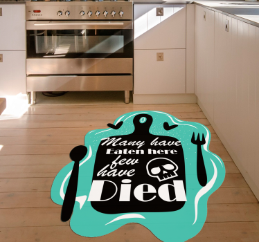 Hier gegeten stierf vinyl tapijt zinnen en teksten - TenStickers