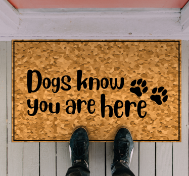 Honden verwelkomen bezoekers vinyl tapijt zinnen en teksten - TenStickers