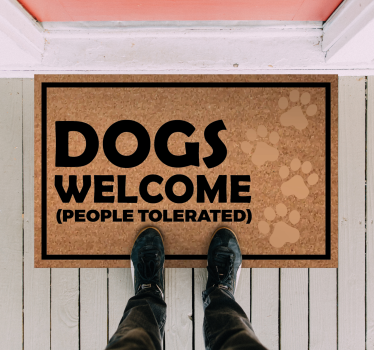 Honden welkom teken vinyl tapijt zinnen en teksten - TenStickers