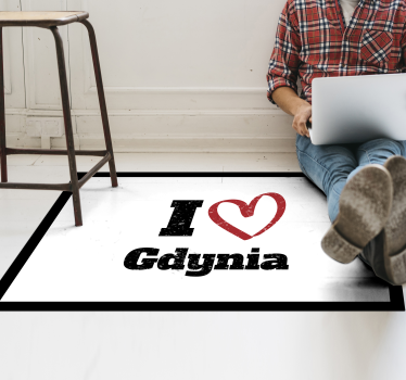Ik hou van gdynia vinyl tapijt zinnen en teksten - TenStickers