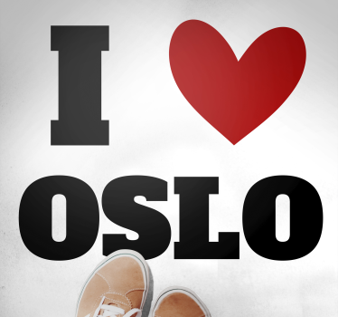 Ik hou van oslo vinyl tapijt zinnen en teksten - TenStickers