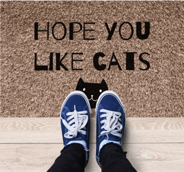 Vinyl tapijt zinnen en teksten hoop dat je van katten houdt - TenStickers