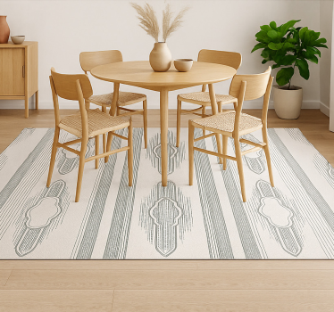 Ingewikkelde etnische geometrie vinyl tapijt eetkamer - TenStickers