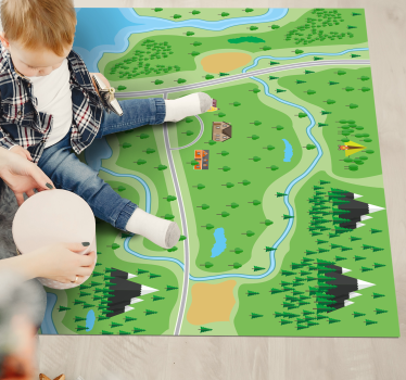 Interactieve speelweg vinyl tapijt snelwegen - TenStickers