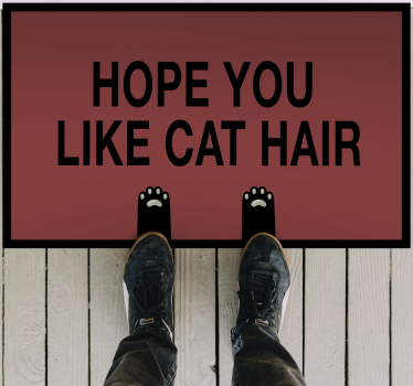 Kattenhaar humor vinyl tapijt zinnen en teksten - TenStickers
