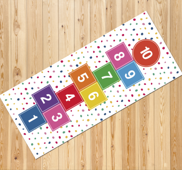 Kleurig hinkelspel krijt vinyl tapijt - TenStickers