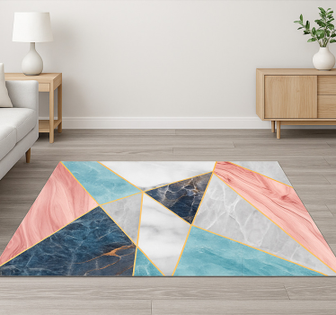Kleurrijk geometrisch ontwerp marmeren vinyl tapijt - TenStickers