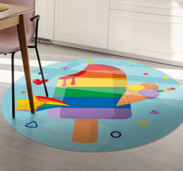 Kleurrijk ijs vinyl tapijt meer kinderen - TenStickers