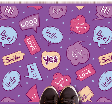 Kleurrijke berichten bubbels vinyl tapijt zinnen en teksten - TenStickers