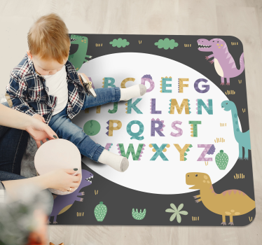 Kleurrijke educatieve speeltijd vinyl tapijt alfabet - TenStickers