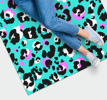 Kleurrijke luipaardvlekken vinyl vloerkleed dierenprint - TenStickers