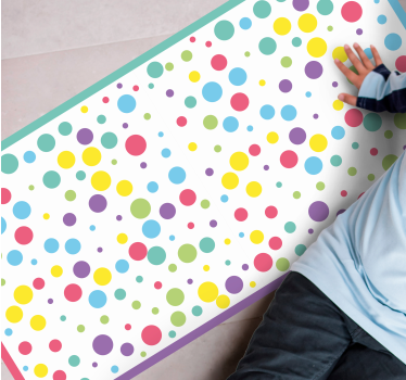 Kleurrijke speelse stippen vinyl tapijt meer kinderen - TenStickers
