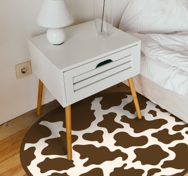 Koeienhuid rond vinyl vloerkleed dierenprint - TenStickers