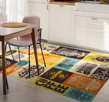 Koffie typografie collectie vinyl tapijt zinnen en teksten - TenStickers
