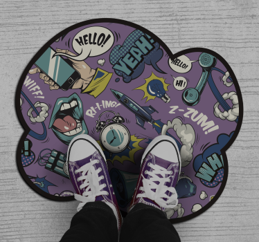 Komische geluidseffecten vinyl tapijt spel - TenStickers