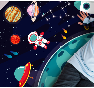 Kosmische expeditie-instelling vinyl tapijt sterren - TenStickers