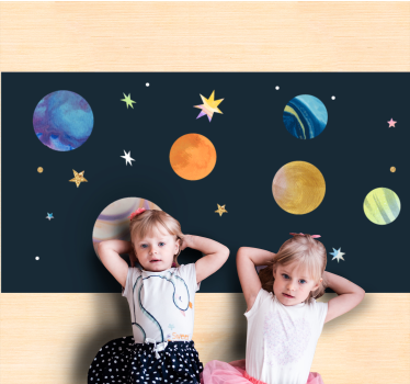 Kosmische ruimte vinyl tapijt sterren - TenStickers