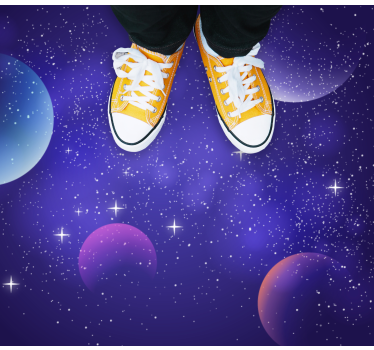 Kosmische ruimtescène vinyl tapijt sterren - TenStickers