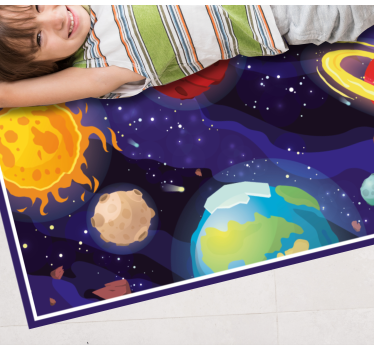 Kosmische verkenningsscène vinyl tapijt sterren - TenStickers