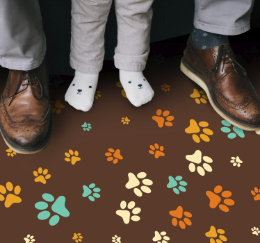 Levendige pootmotieven vinyl vloerkleed dierenprint - TenStickers