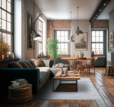 Lichtgrijs beton vinyl tapijt woonkamer - TenStickers