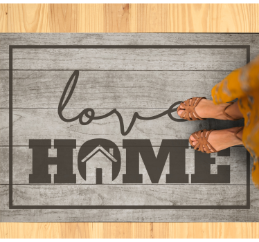 Houten liefdeshuis vinyl tapijt zinnen en teksten - TenStickers