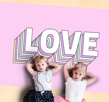 Liefde typografie display vinyl tapijt zinnen en teksten - TenStickers