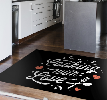 Liefdesrelatie koken vinyl tapijt zinnen en teksten - TenStickers