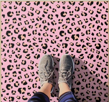 Chique roze luipaardpatroon vinyl vloerkleed dierenprint - TenStickers