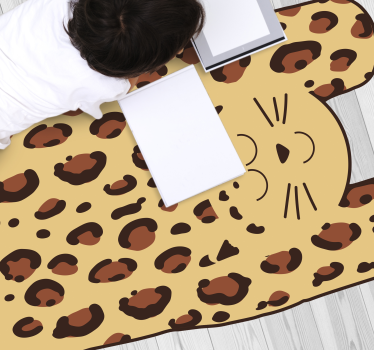 Blije luipaard vinyl vloerkleed dierenprint - TenStickers