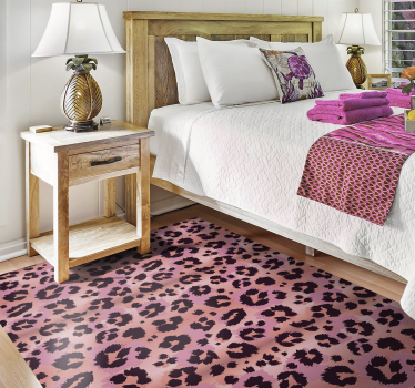 Luipaardroze vinyl vloerkleed dierenprint - TenStickers