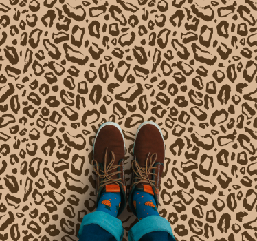Bruine luipaardvlekkenprint vinyl vloerkleed dierenprint - TenStickers