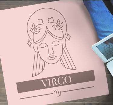 Maagd sterrenbeeld symbool vinyl tapijt zinnen en teksten - TenStickers
