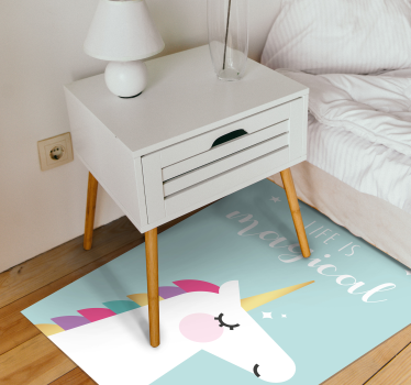 Magische zin van eenhoorn vinyl tapijt kind - TenStickers