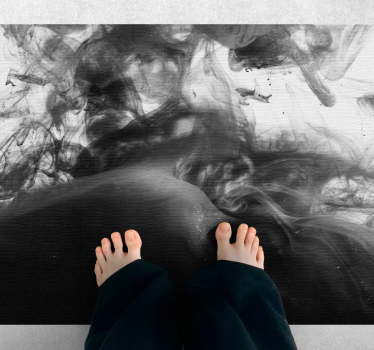 Monochrome abstracte wervelingen marmeren vinyl tapijt - TenStickers