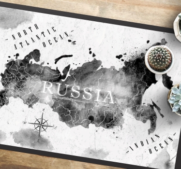 Monochrome wereldkaartje vinyl tapijt wereldkaart - TenStickers