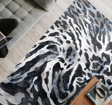 Wilde zwart-wit vinyl vloerkleed dierenprint - TenStickers
