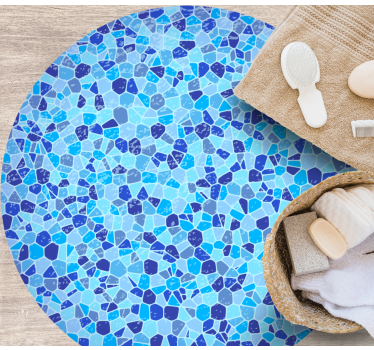 Mozaïek blauwe textuur marmeren vinyl tapijt - TenStickers