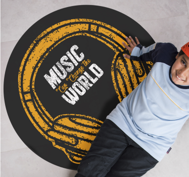Muziekwereld verandering vinyl tapijt zinnen en teksten - TenStickers
