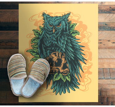 Mystieke uilenkunst vinyl vloerkleed dierenprint - TenStickers
