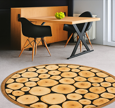 Natuurlijke houten plak vinyl tapijt eetkamer - TenStickers