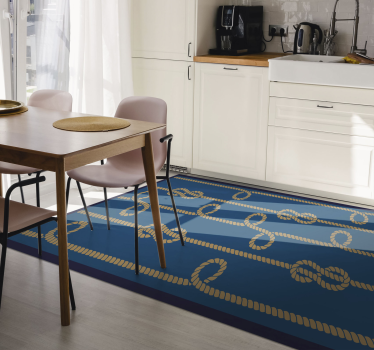 Nautisch knopenpatroon vinyl tapijt textuur - TenStickers