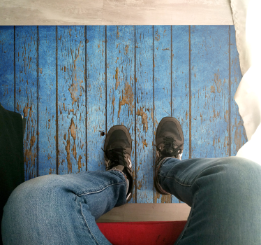 Noodlijdende blauwe planken vinyl tapijt houtstructuur - TenStickers