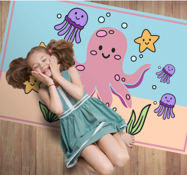 Oceaan vrienden illustratie vinyl tapijt kind - TenStickers