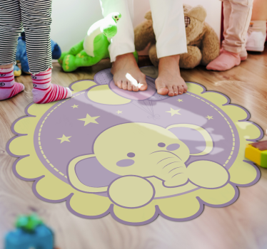 Olifant ballonnen vinyl tapijt kind - TenStickers